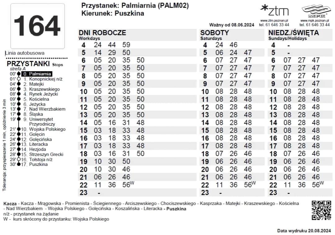 Rozkład jazdy 702 Poznań – sprawdź godziny i trasy autobusu