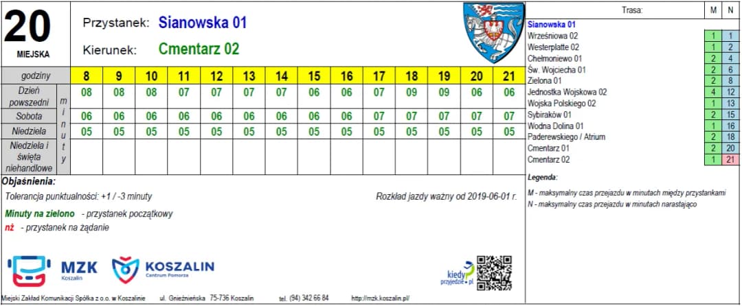 Rozkład jazdy 6 Koszalin – sprawdź, kiedy kursuje autobus 6