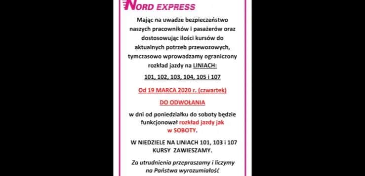 Rozkład jazdy nord 105 – sprawdź godziny odjazdów i zmiany w trasie