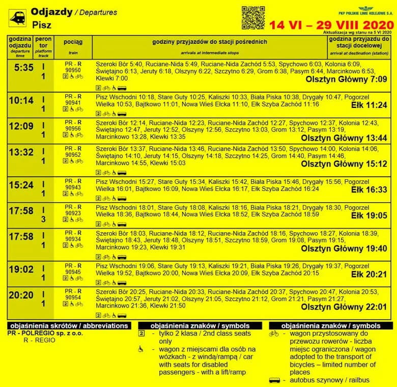 Aktualny rozkład jazdy Olsztyn Bartoszyce - nie przegap odjazdów!